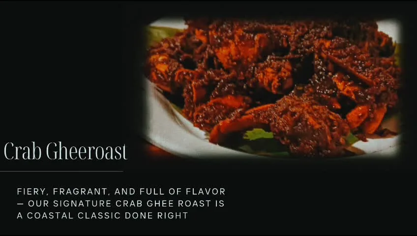 Crab Ghee Roast from Shree Shabari Caterers' food showcase